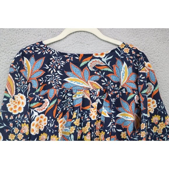 Umgee 3/4 Belled Sleeves Silky Tunic-Size XL-Dark Floral-Whimsigoth - Picture 9 of 9